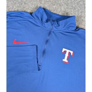 Texas Rangers Nike 1/4 Zip Pullover Mens XL Blue MLB Baseball